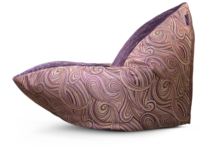 Кресло-пуфик Lilac Curl Pie, выполненный из бюджетного жаккарда