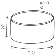 Размеры пуфа с кантом серии Drum