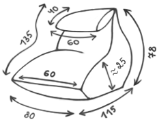 Размер кресла-пуфика серии Pie