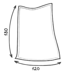 Размер бескаркасного кресла-подушки серии Pad