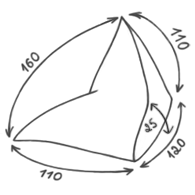 Размер кресла-пуфика серии Peak