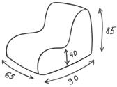 Размер кресла-пуфика серии Seat
