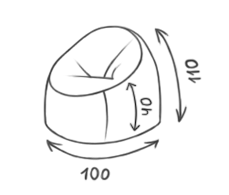 Размер кресла-пуфика серии Snug