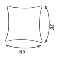 Размер подушки серии Square