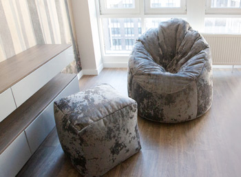 Комплект бескаркасной мебели Snug из велюра с краш-эффектом
