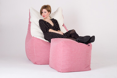 Комплект бескаркасной мебели из большого кресла серии Bar и пуфа для ног