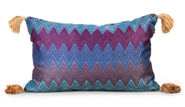 Декоративная подушка в фиолетовых тонах с зигзагами Миссони